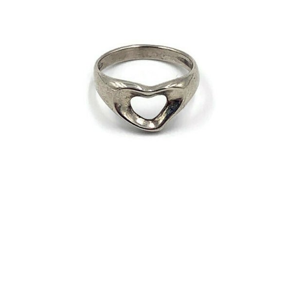 Authentic Tiffany & Co 925 Silver Open Heart Ring - Picture 2 of 11